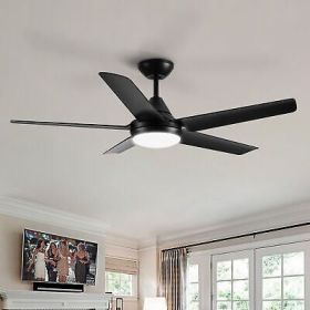 48 In Intergrated LED Ceiling Fan Lighting with Black ABS Blade