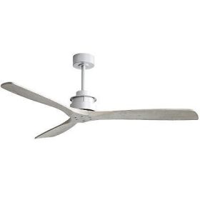 60 Inch Ceiling Fan With 6 Speed Remote Control Silver 3 Solid Wood Blade